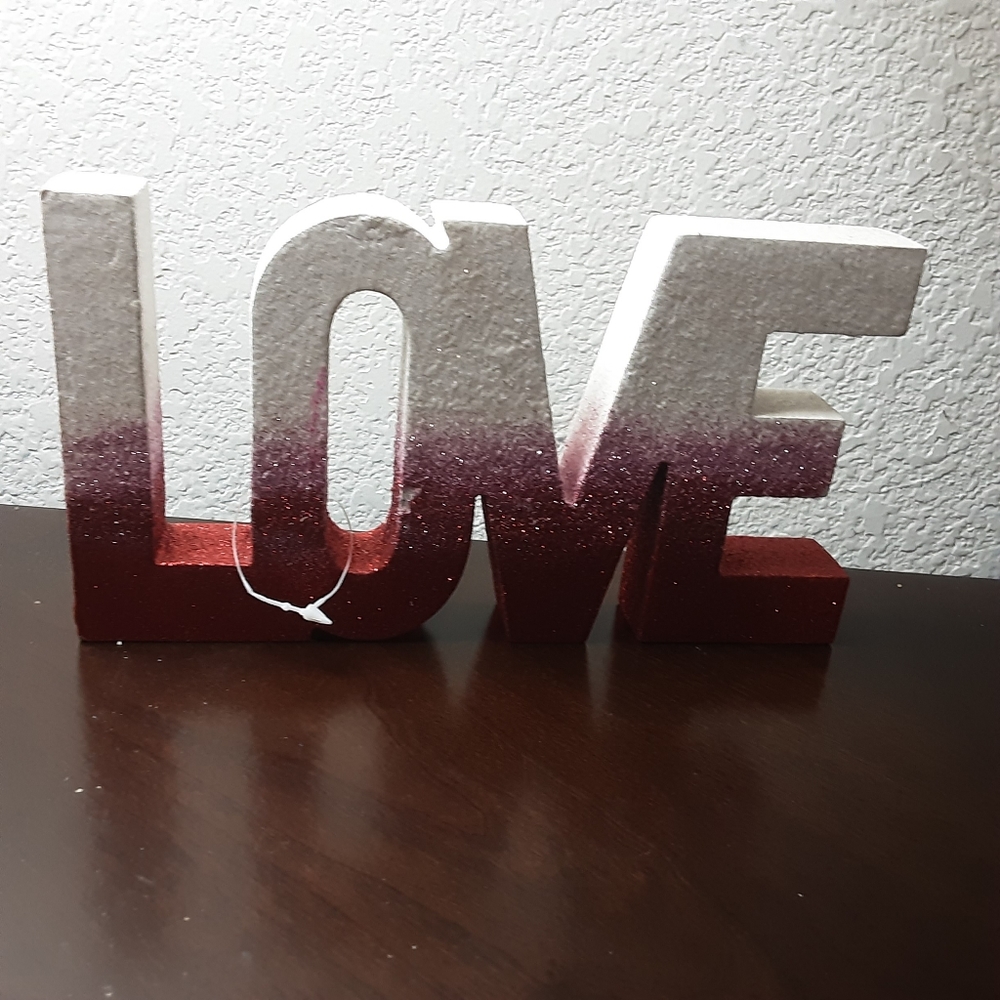 Love sign glittered decor